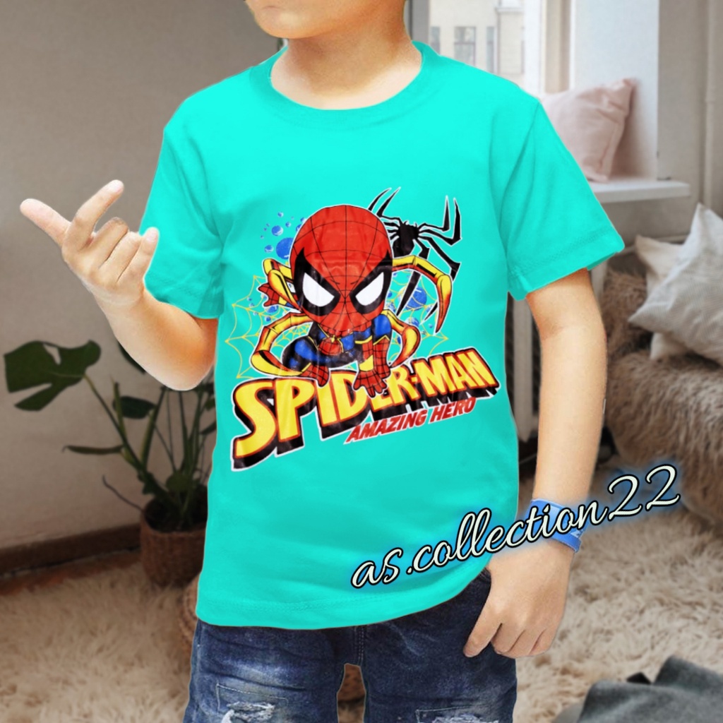 baju atasan spiderman2//kaos anak laki laki motif spiderman terbaru//USIA 1-10 TAHUN