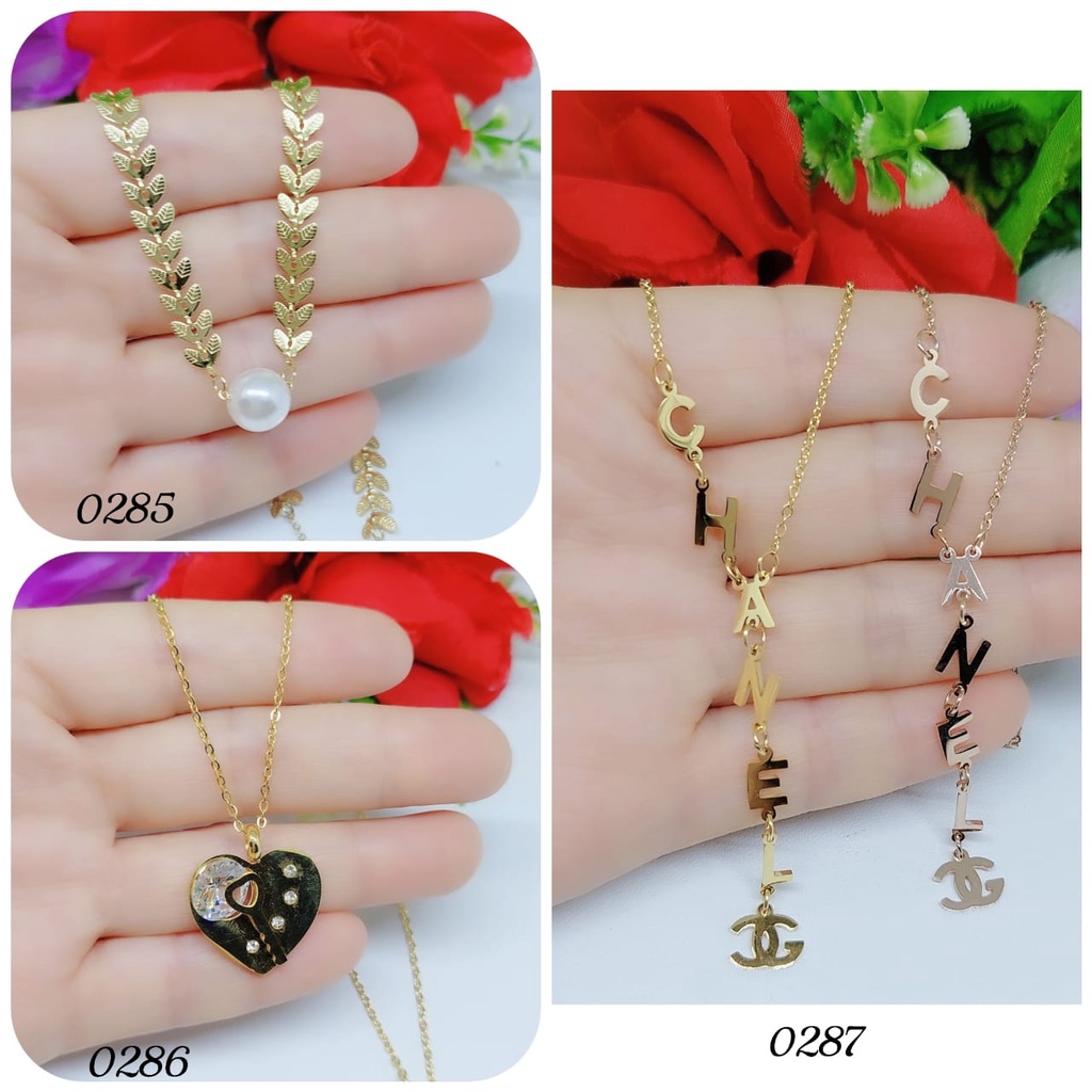 Kalung titanium perhiasan wanita jewelry 0285-0287