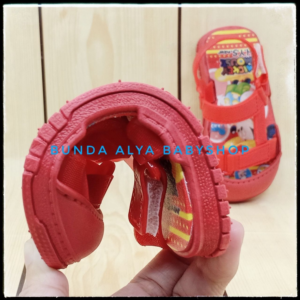 Sendal Anak Laki Laki Umur 9 Bulan 1 2 3 4 5 Tahun MERAH Anti Licin Motif Kartun Alas Karet - Sepatu Sandal Anak Cowok Elastis Lucu Nyaman DIpakai