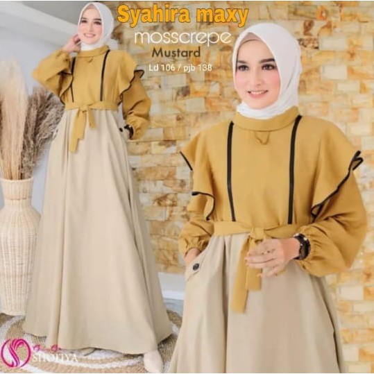 SYAHIRA MAXI Bahan Moscrepe Pakaina Wanita Gamis Panjang Terusan Gamis Wanita Dress Muslim Terbaru