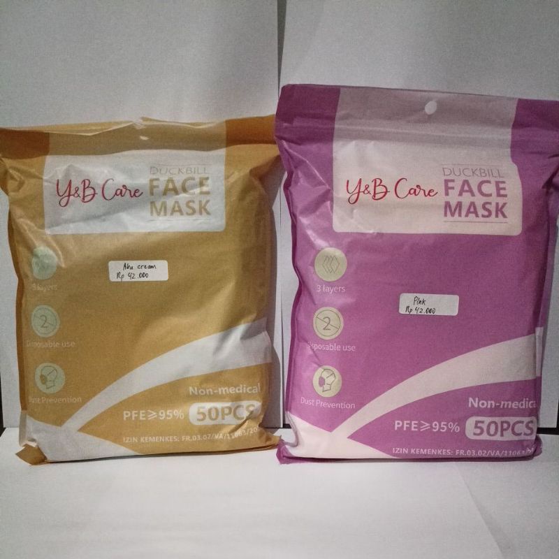 Masker Duckbill Earloop Warna Y&B CARE