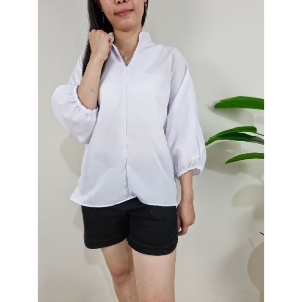 Atasan Blouse Oversize Wanita Korean Style Polos Kantoran