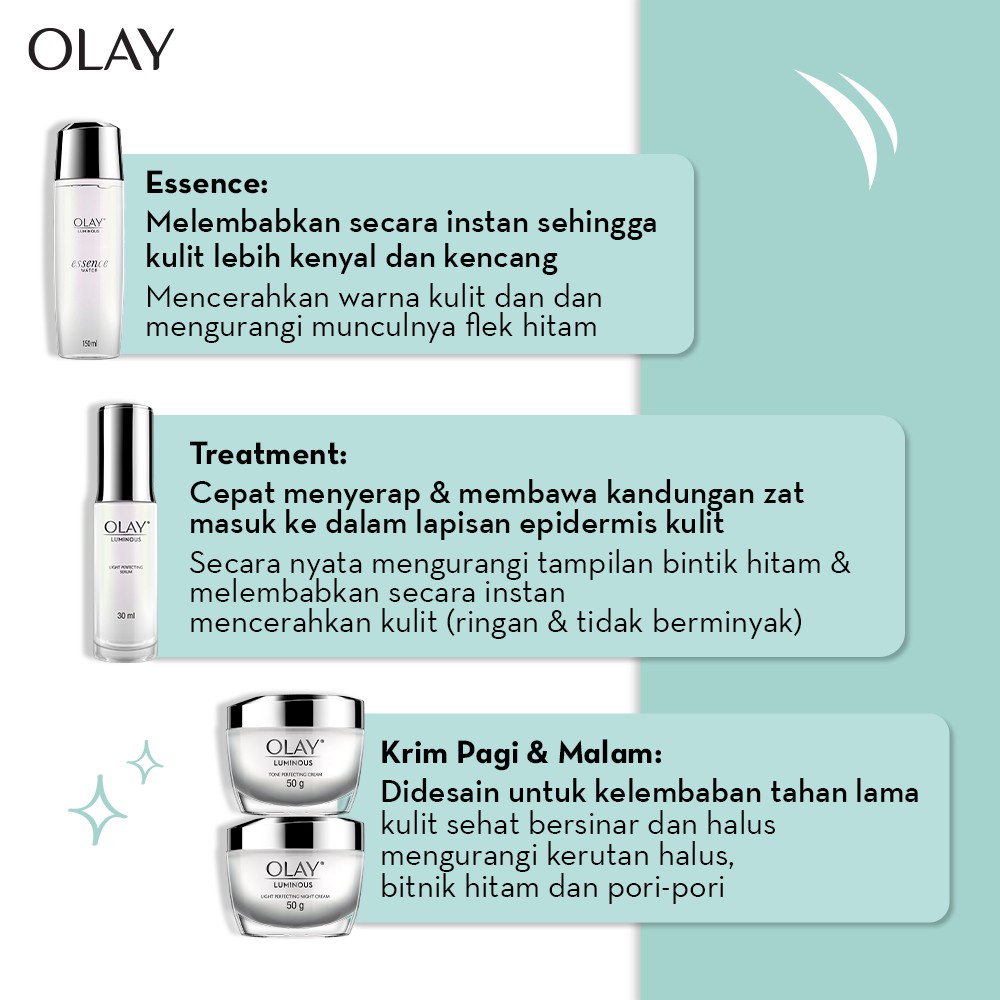 Olay Luminous Special Eco-Pack Edition - Ritual Krim Pelembab Wajah Pagi &amp; Malam Pencerah Skincare