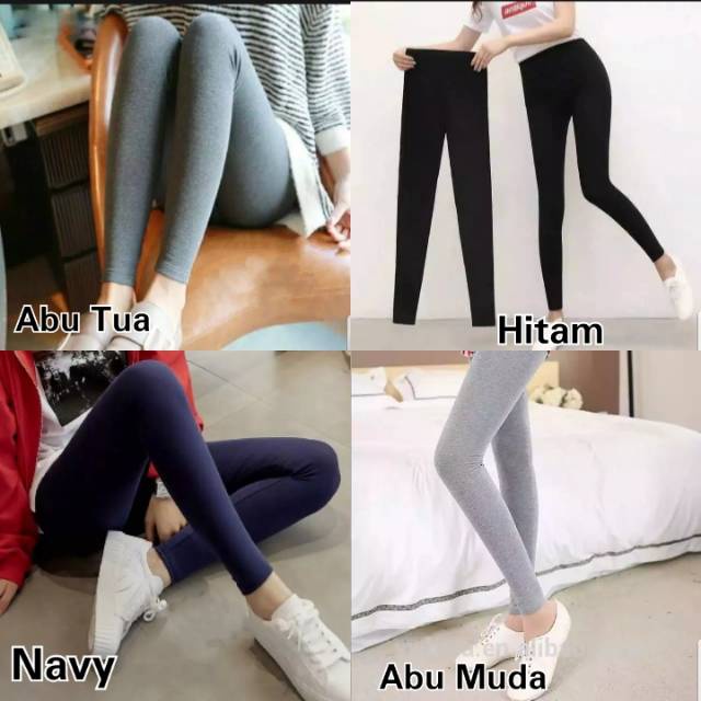 Legging High Waist Import / Legging HW Basic Polos Premium Tebal Wanita Size S - XXL JUMBO