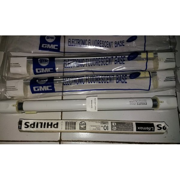 bl     KK Lampu Tl panjang 10 watt kap elektrik GMC PHILIPS TL 10W KOMPLIT     //