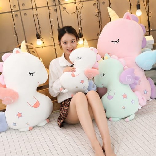 BONEKA UNICORN TERBANG LUCU LEMBUT SOFT UNICORN PLUSH DOLL IMPORT