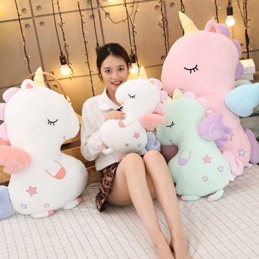 BONEKA UNICORN TERBANG LUCU LEMBUT SOFT UNICORN PLUSH DOLL IMPORT