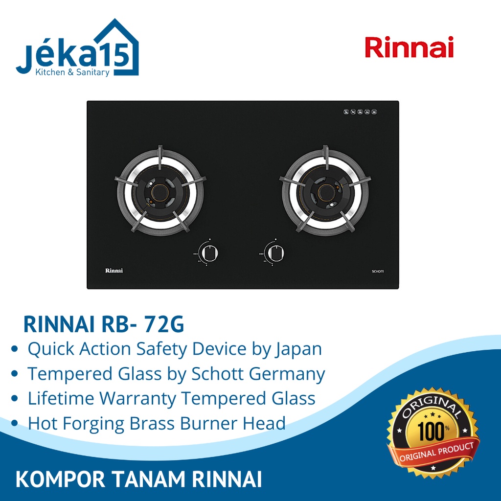 Rinnai RB- 72G Kompor Gas Tanam 2 Tungku