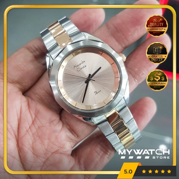 Jam Tangan Alexander Christie Wanita AC 2860 Alexandre Original AC2860 Silver Rosegold