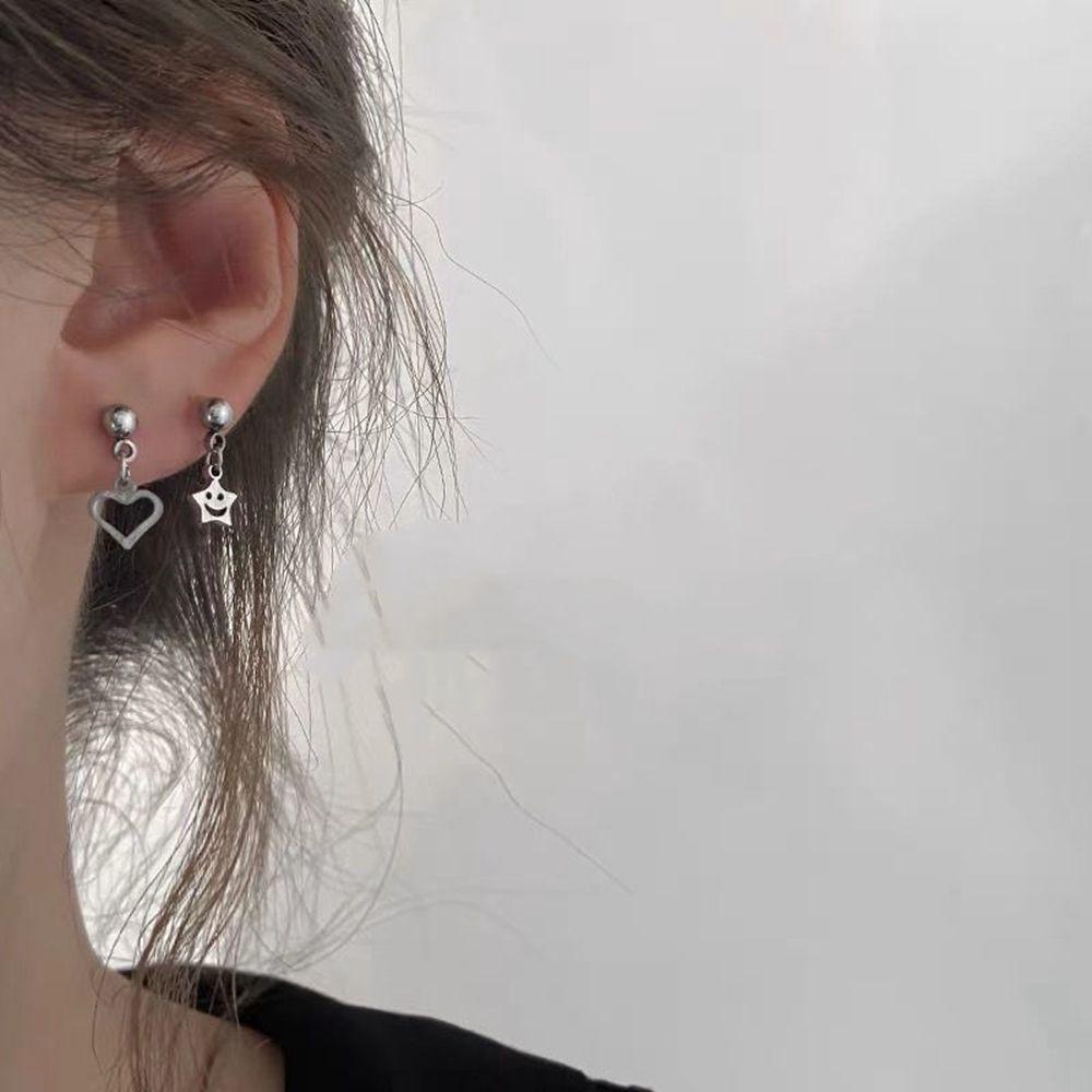 Mxbeauty Anting Perak Wanita Gadis Sederhana Menyusui Tindik Telinga Stud Cherry Star Musim Panas Anting Cinta Anting Gaya Korea Earring