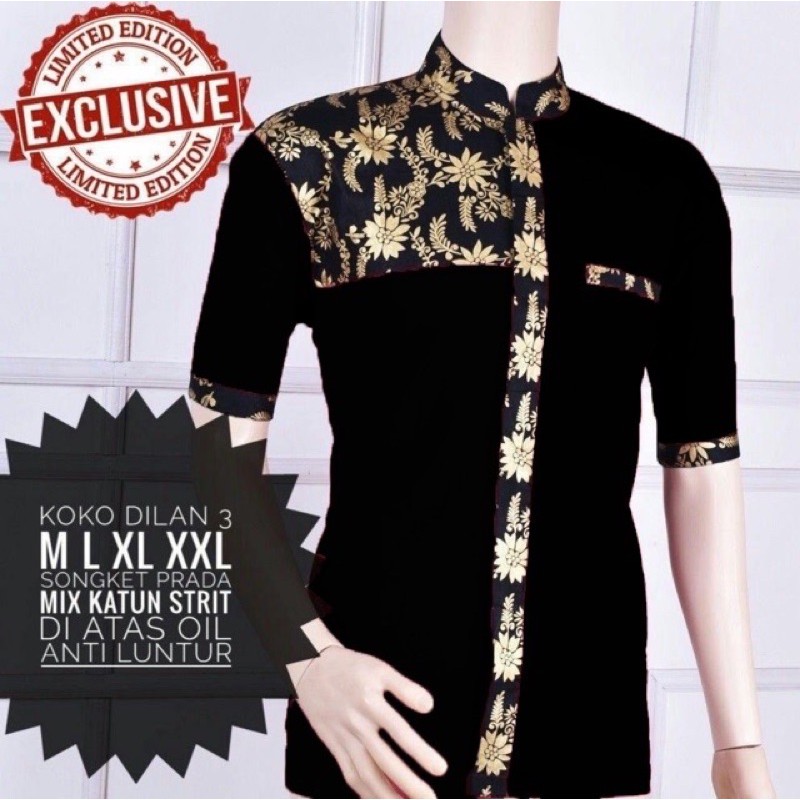 Baju Koko Dewasa Lengan Pendek Material Catton Adem Serap Keringat//KOKO PRIA KOMBINASI BATIK HITS ABMA