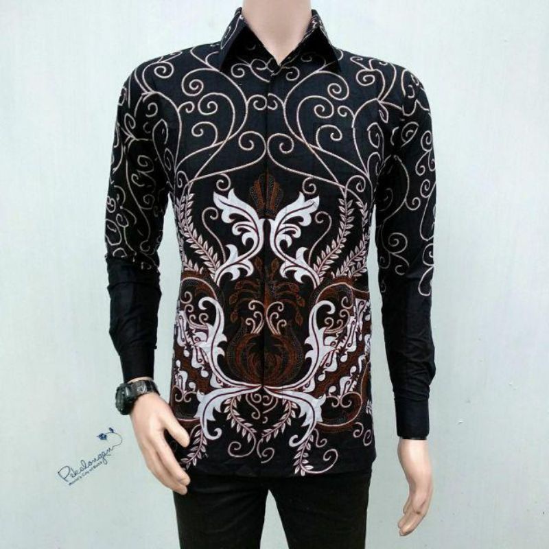 (COD) PROMO BATIK PRIA SIZE M L XL XXL BSWART BATIK HRBO26 Hem panjang padi