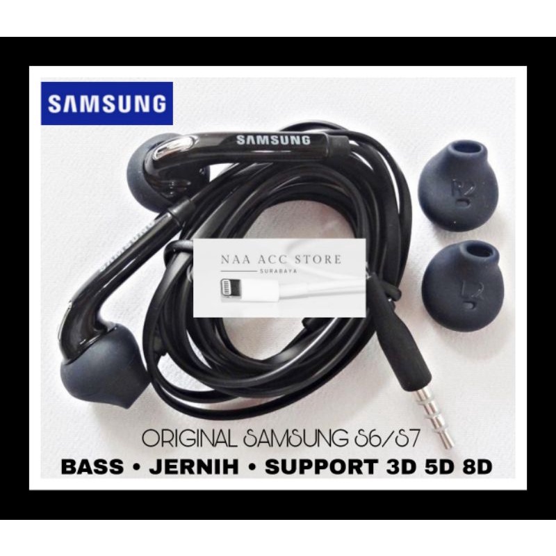 Headset Handsfree samsung original 100% seri Galaxy Support 3D 5D 8D Bisa untuk semua Hp Jack 3.5