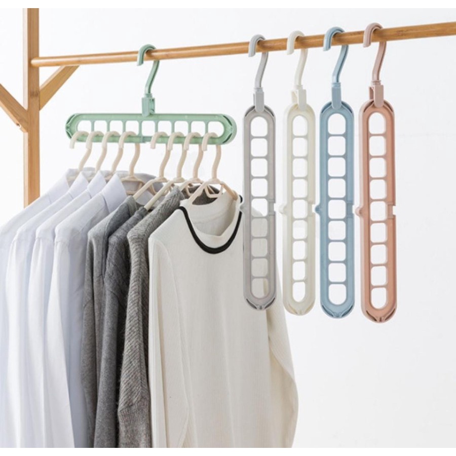 Magic Hanger Gantungan Baju Organizer 9 in 1 Serbaguna Multifungsi Jemuran Laundry - INDOGROSIR