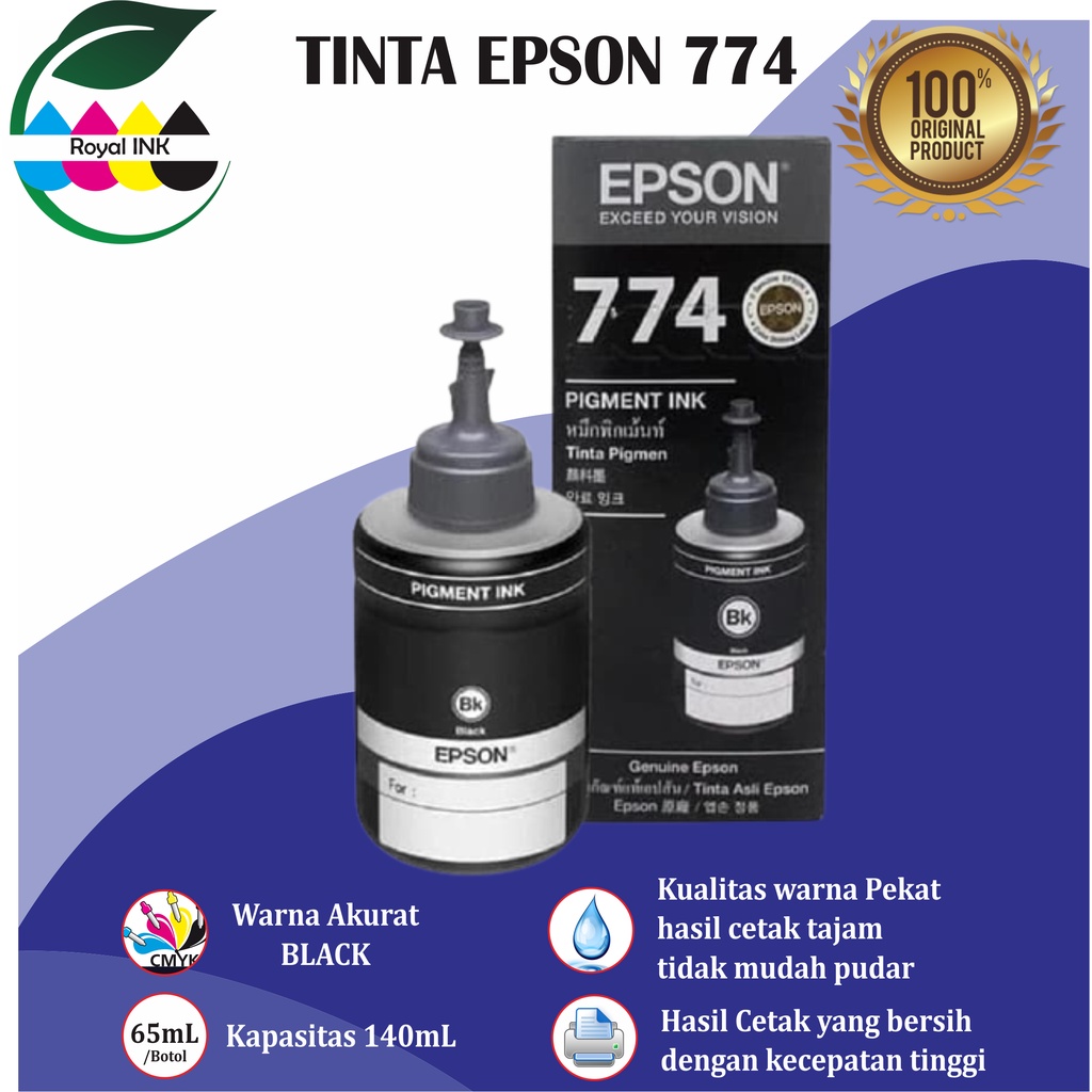 Tinta Epson 774 Black PREMIUM(COMPATIBLE) M100 M200 L655 L1455 - HITAM