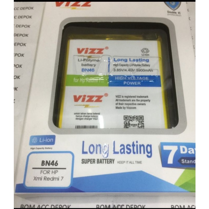 Baterai Vizz xiomi Redmi 7 tipe BN46