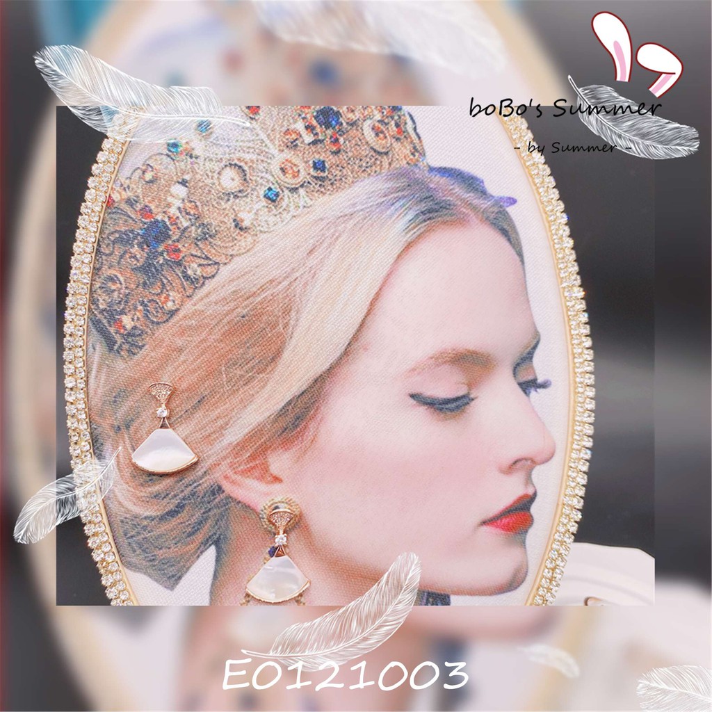 Anting Kipas Opal Korea Elegan Tusuk Silver 925 Aksesoris Pesta Premium