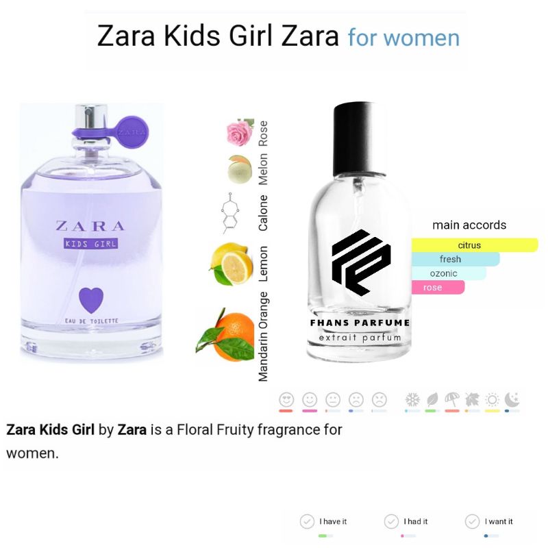 Parfum Wanita ZARA KIDS GIRL ZARA | ZARA KIDS - Fhan's Fragrances