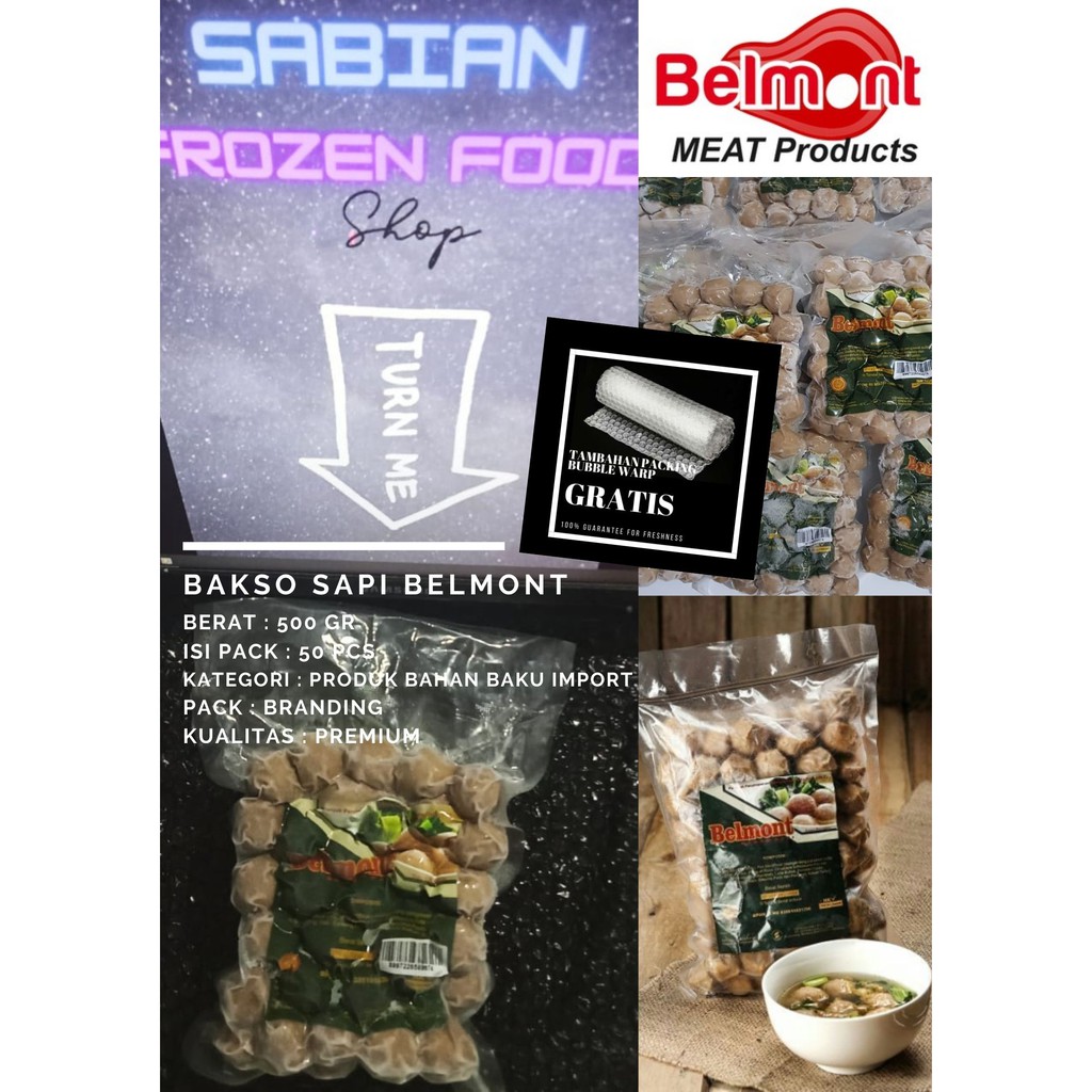 Jual Bakso Sapi Belmont Isi 50 Kemasan 500 Gram Shopee Indonesia