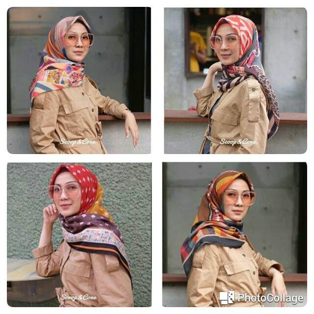 SCOOP AND CONE BY MONEL scarf new motif pattern hijab segi4 voal