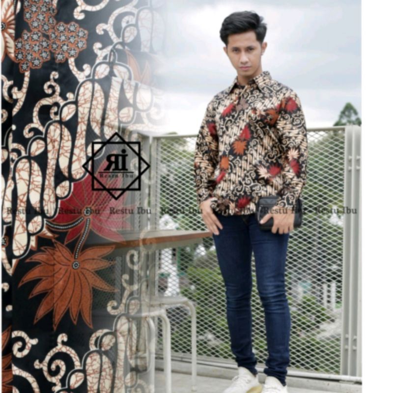 Kemeja Batik Panjang Motif kenanga By Zahratul27