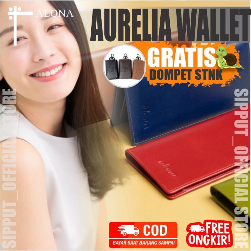 Dompet Wanita kulit asli Fashion IMPORT Korea dompet rekomendasi DOMPET MURAH PANJANG alona Aurelia