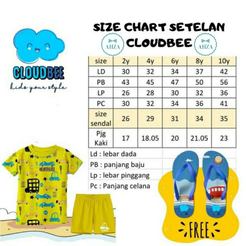 AHZA SETELAN ANAK 2-10T CLOUD BEE KIDS FREE SANDAL