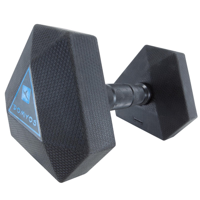 DOMYOS Hex Dumbbell Barbel Alat Angkat Beban Gym Fitness Berat 7.5 kg