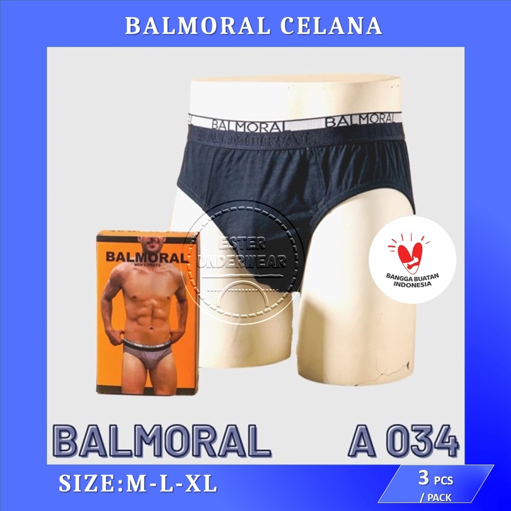 Celana dalam pria Balmoral A 034 ISI 3 PCS