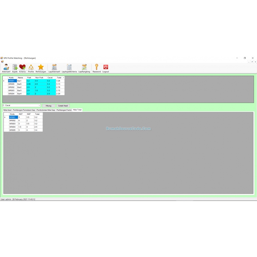 Source Code SPK Metode Profile Matching VB.Net