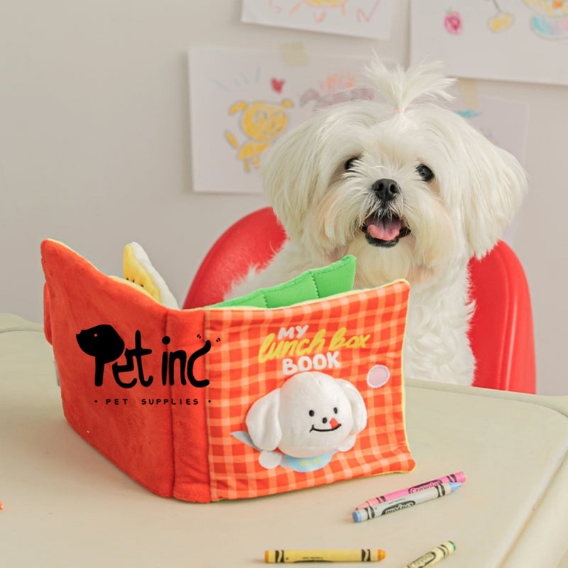 Korea dog lunch box book hidden treats and ruslting toy