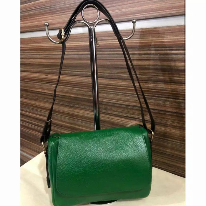 Tas Selempang tas kulit wanita asli garut - tas selempang kulit Garut asli kulit - Hijau, S bahu ran