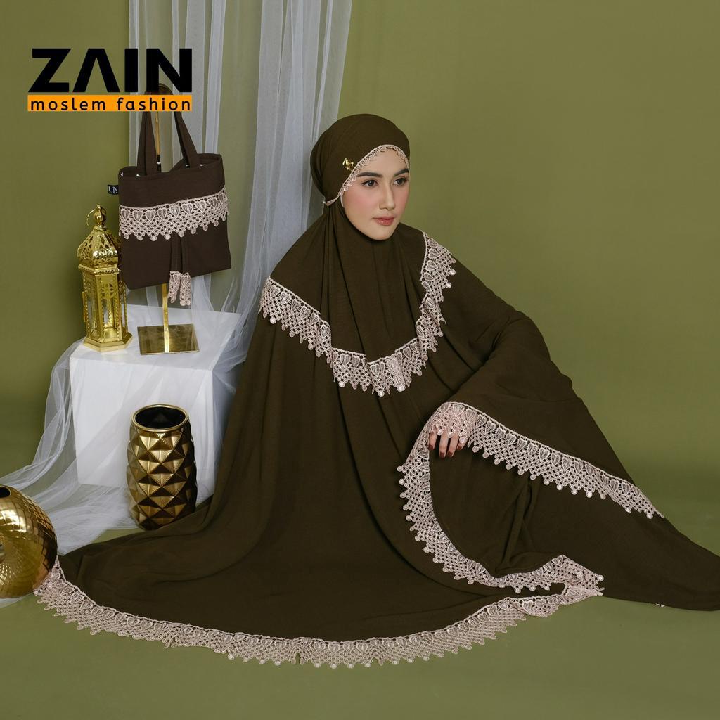ZAIN MOSLEM FASHION Mukena Dewasa Shanum3in1 Crinkle Airplow Premium Jumbo Mewah Murah