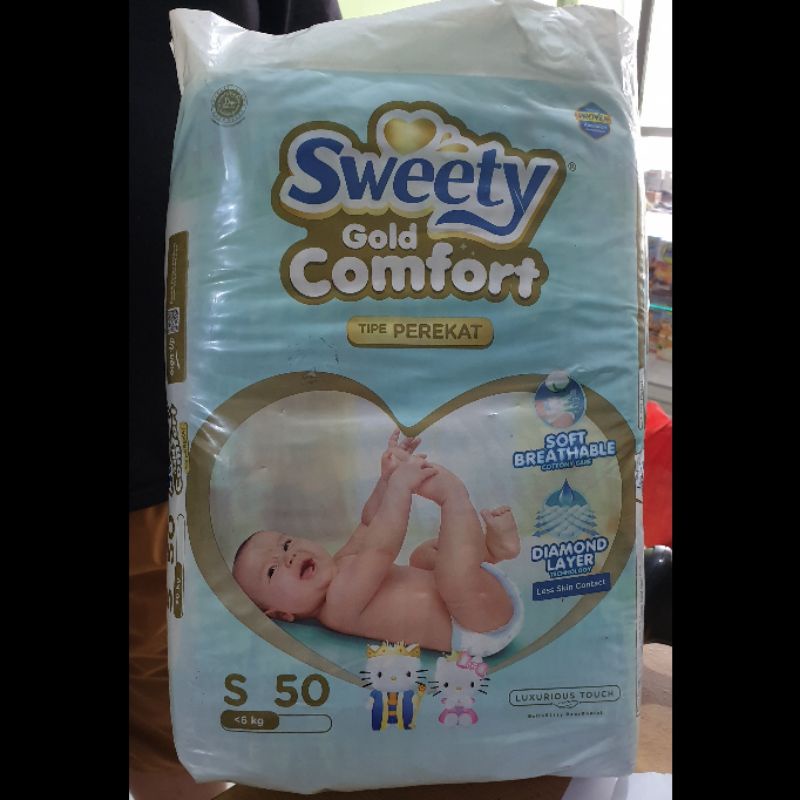 Pampers/Popok Bayi Sweety Gold Comfort Tipe Perekat Ukuran S 50