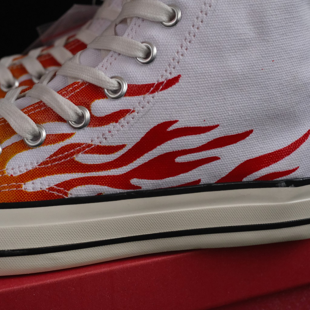 CONVERSE FLAME HIGH WHITE RED MOTIF 70S EGRET