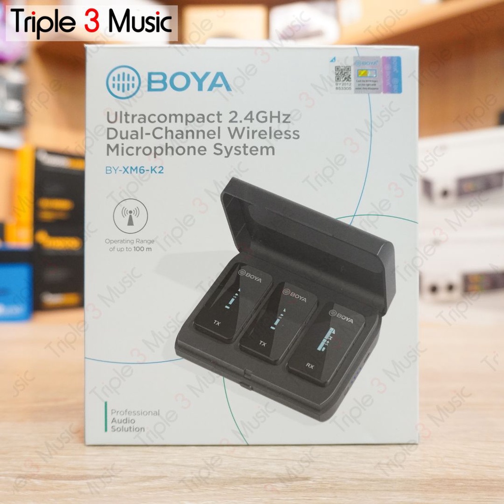 BOYA BY XM6 K2 Dual Mic Wireless Clip On With Case Charging