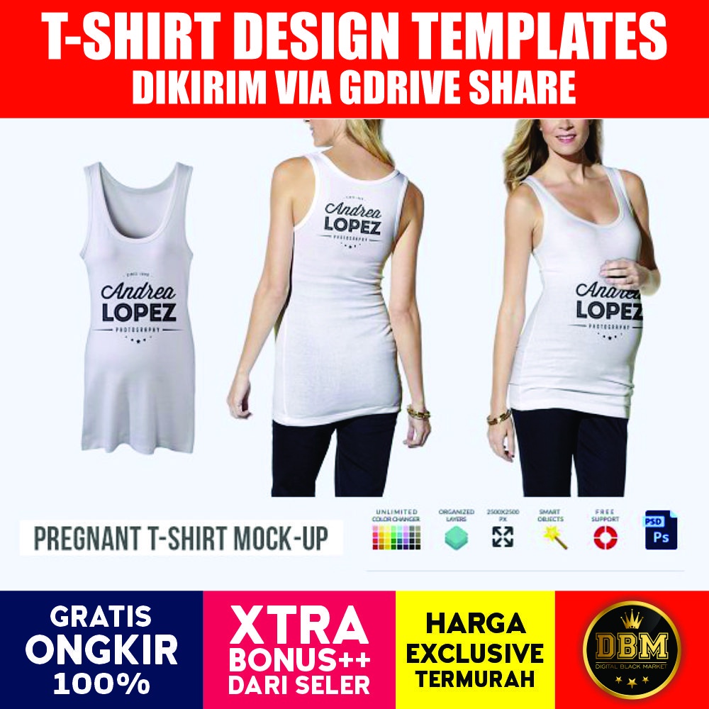 Pregnant T-Shirt Mockup Set - Photoshop