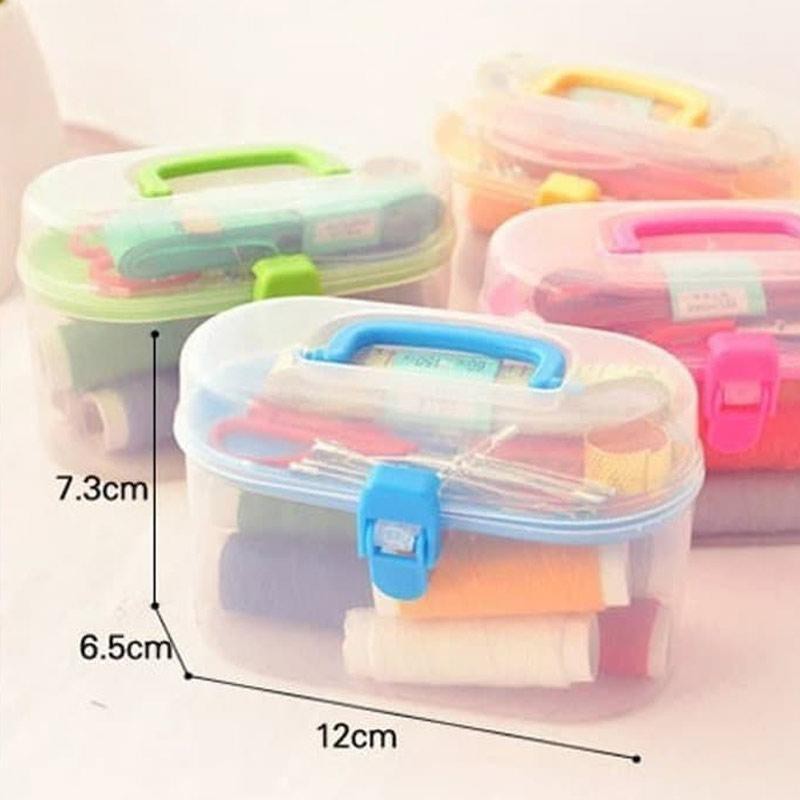 ALAT JAHIT SET LENGKAP ALAT JAHIT SEWING BOX / SET ALAT JAHIT MURAH ISI 12 ROL BENANG