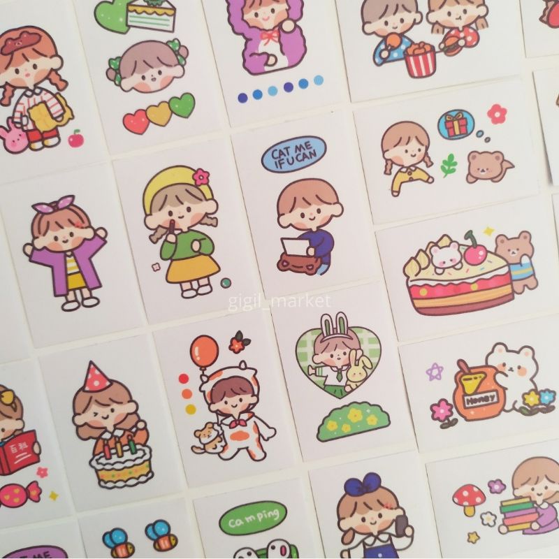 

GIGIL_MARKET | LITTLE CUTE GIRL STICKER SHEET