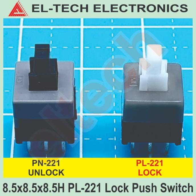 8.5x8.5x13.8H 6P Push Switch Saklar Tekan Lock OMTEN KFC-85A PL-221 elt3ch Diminati Banget