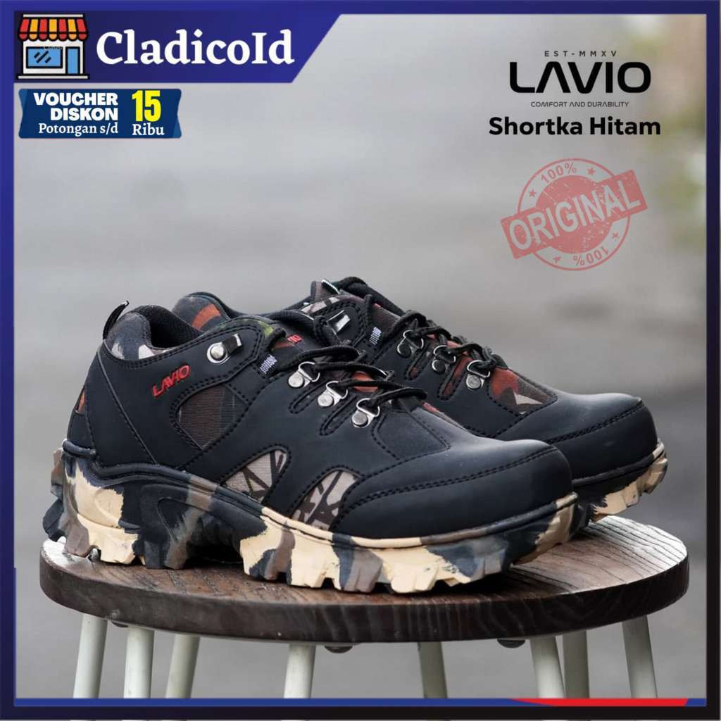 SEPATU SAFETY BOOT PRIA UJUNG BESI MODEL ARMY LORENG TENTANG KERJA LAPANGAN PROYEK OUTDOOR HIKING MENDAKI GUNUNG TRAVEL BERKENRA LAVIO SHORTKA ORIGINAL