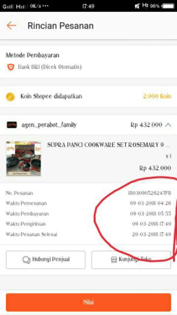 Supra Panci Cookware Set Rosemary 9 Pcs Teflon Set Tebal