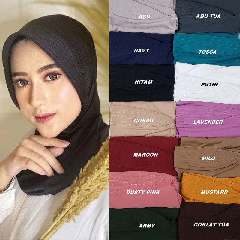 Jilbab sport sporty hijab olahraga warna hitam pink kuning kunyit mustard maroon silver ungu lilac l