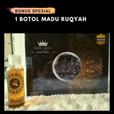 

Kurma Ajwa Premium White Crown 1kg Bonus Madu Ruqyah