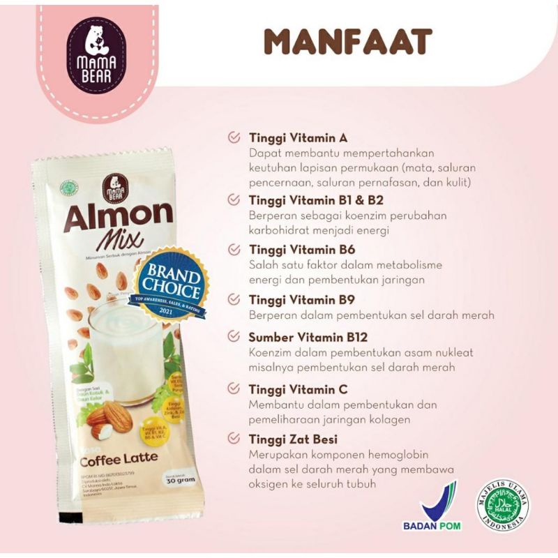 Mama Bear ASI Booster Almon Mix Plus Daun Katuk / Minuman Pelancan ASI