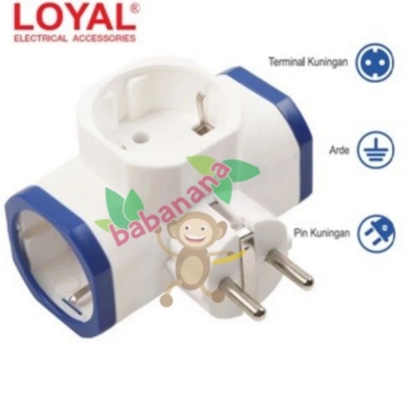 Loyal LY 912 SNI cabang 3 T saklar lampu colokan steker listrik