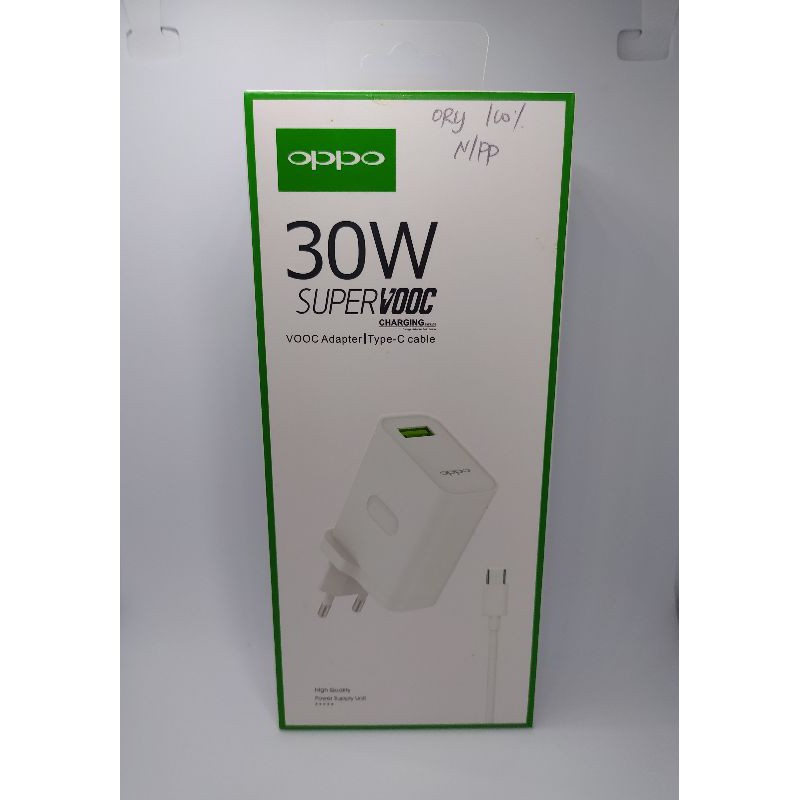 ORIGINAL CHARGER OPPO RENO 4 TYPE C VOOC FAST CHARGING CASAN FASTCHARGING 30W