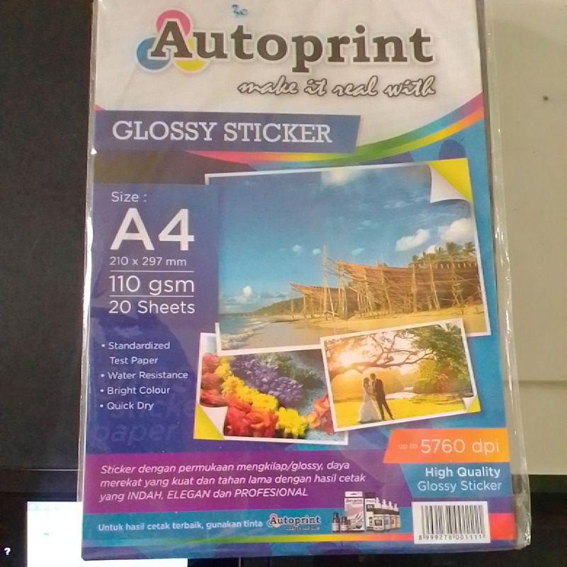 

kertas Stiker Glossy A4 110gr