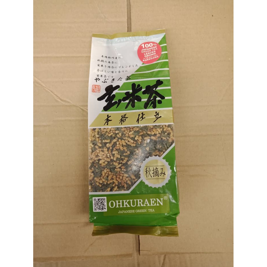 

Ohkuraen japanese green tea autumn harvest genmaicha daun teh hijau je