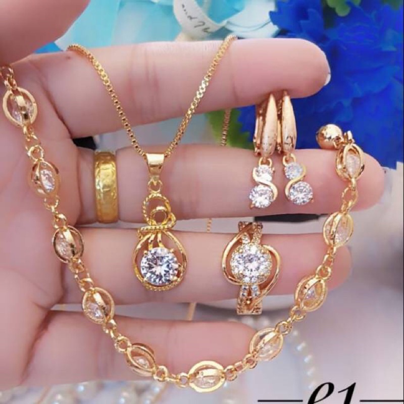 GiftBox aksesoris set xuping lapis emas 24k | Hadiah Kado Ualngtahun Valentine anniversarry Wisuda